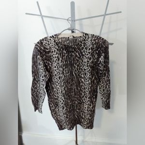 J. Crew 100% Merino Wool Leopard Print Sweater